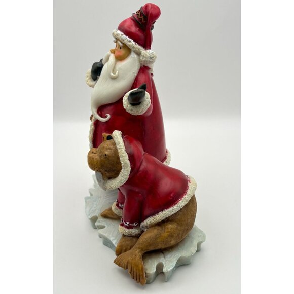 Vintage Debbie Mumm Santa Claus & Walrus Christmas Figurine on Iceberg - Picture 7 of 11